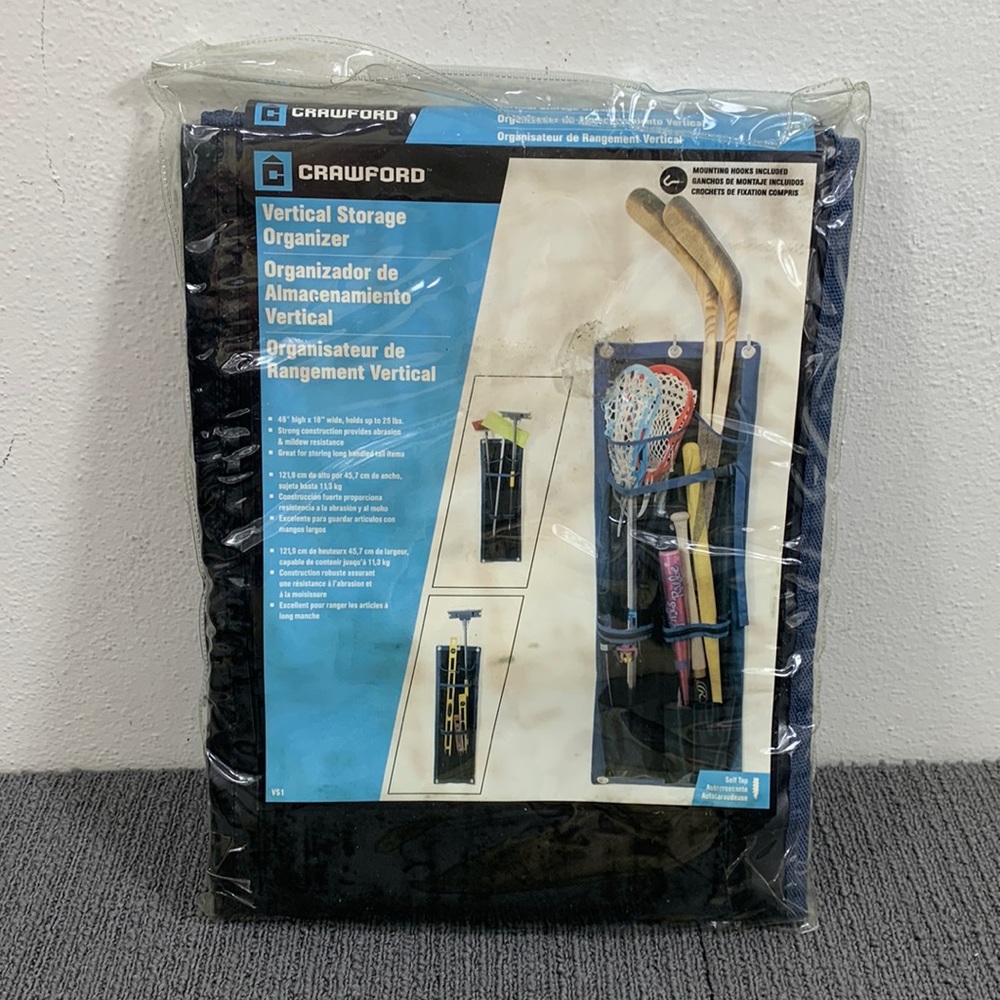 Crawford Vertical Storage Organizer Blue Black Heavy Duty 48" High x 18" Wide
